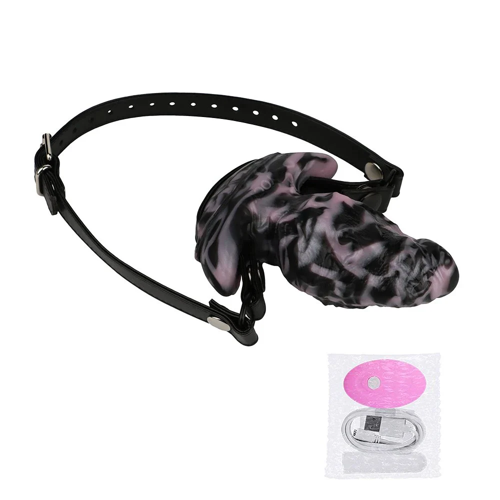 Fetish Multi-Purpose Anal Plug Gag Dildo Vibration Stimulation Unisex Sex Toys Gay Anal Plug Wear Plush Tail Sex Toy Set