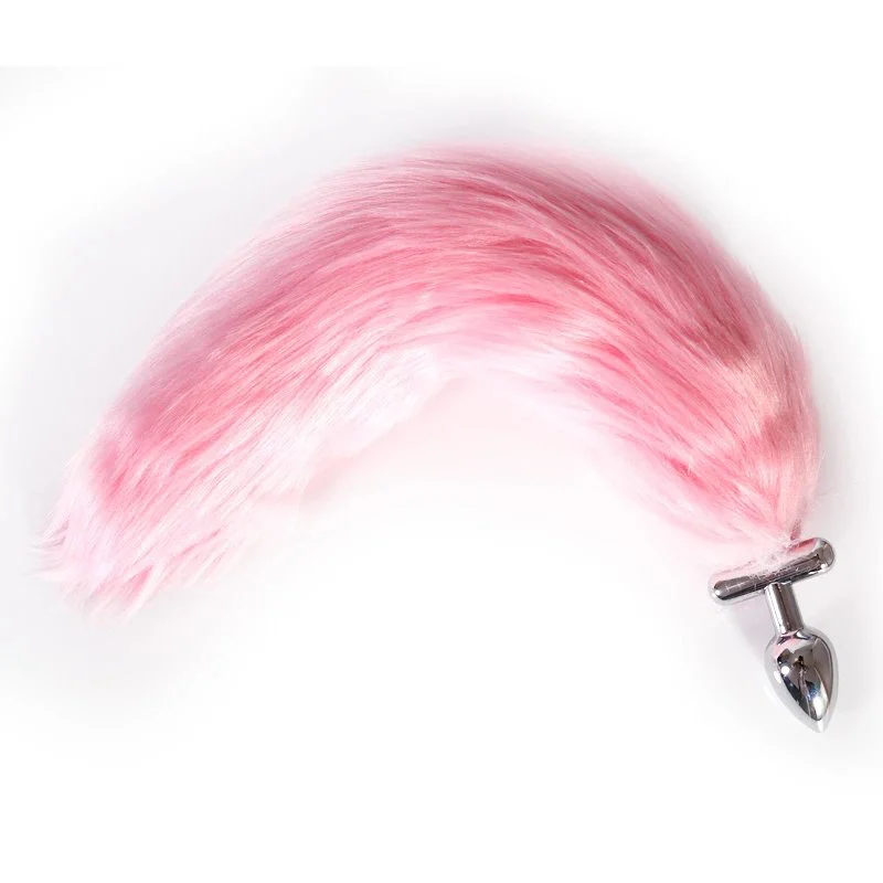 Colorful 3D Metal Anal Plug Long Fox Tail Butt Sex Toy for Men