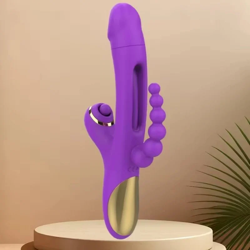 AV Stick Pull Beads G-Spot Vibrator Female Back Chamber Masturbator USB Rechargeable Silicone Waterproof