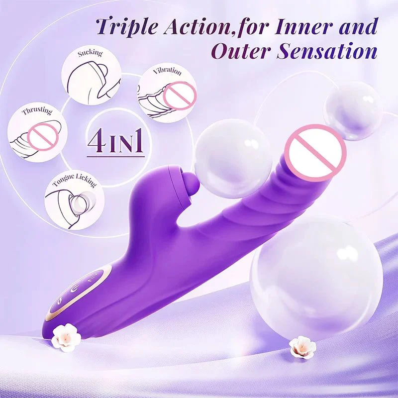 Portable Size USB Rechargeable G-point Vibrating Stick Multi-functional Tapping Sucking Female Masturbation