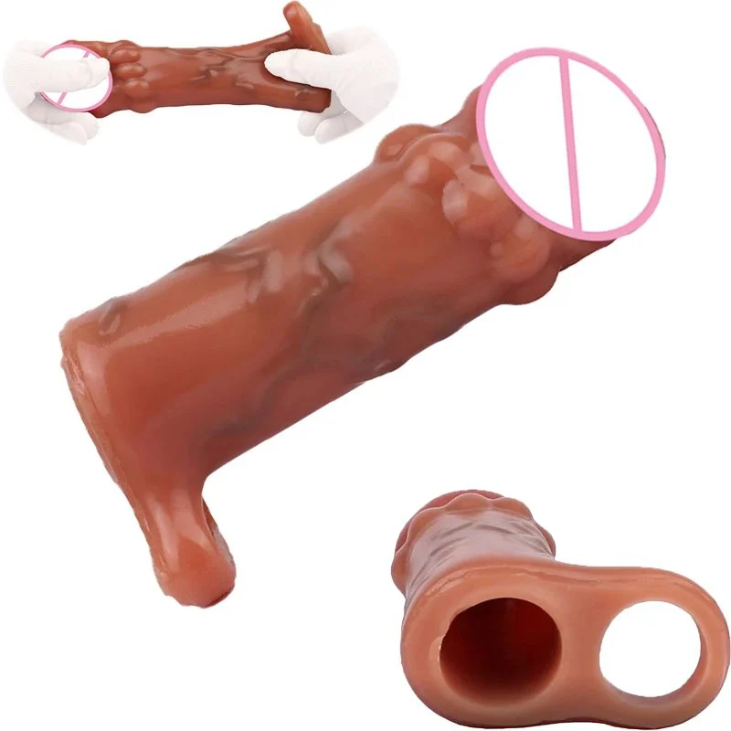Wolf Braces Male Penis Extension Sleeves Sperm Lock Cock Ring,Enhancer Penis Sleeve Extension Sex Toy cock Sleeve Man