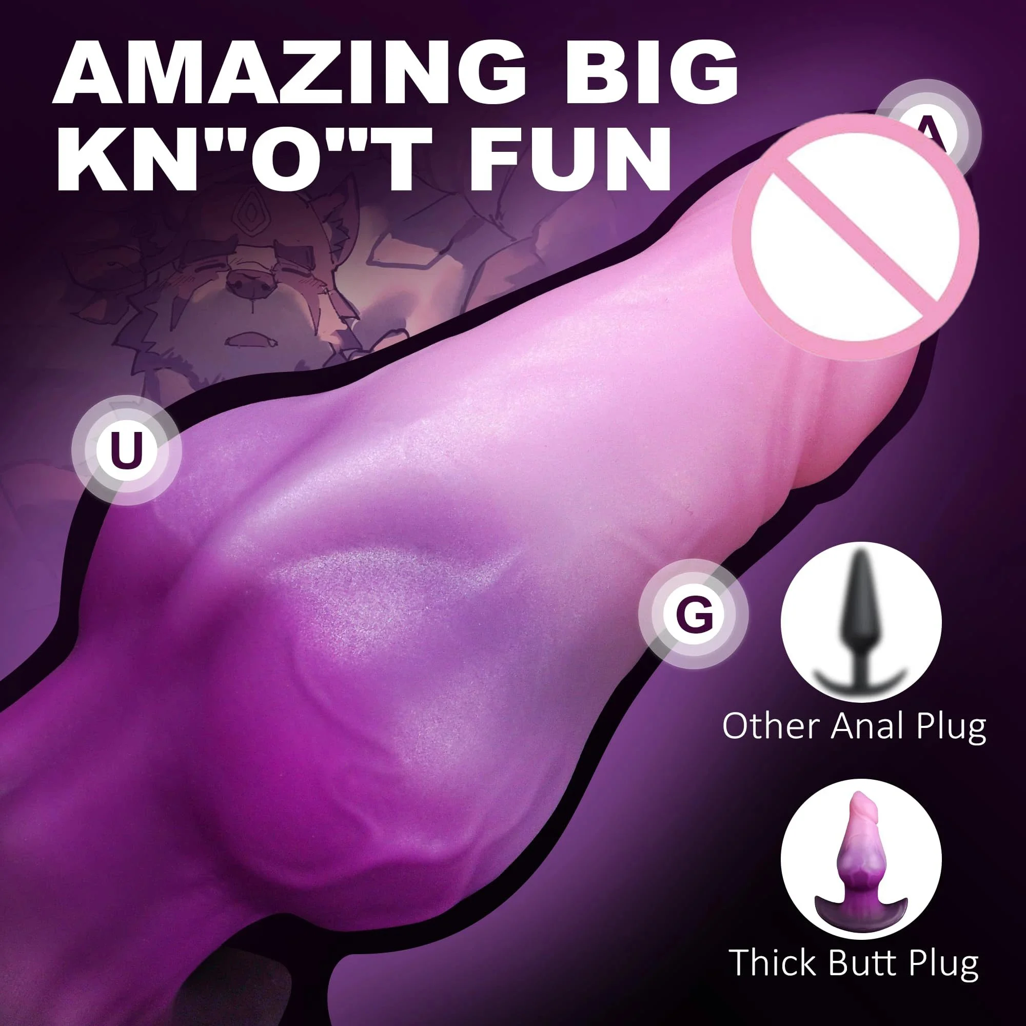 Large Soft Silicone Waterproof Eco-Friendly Wearable Thick Anal Plug Knottd Dildo Trainer T-Base Pink Giant Prostate 300g Toys