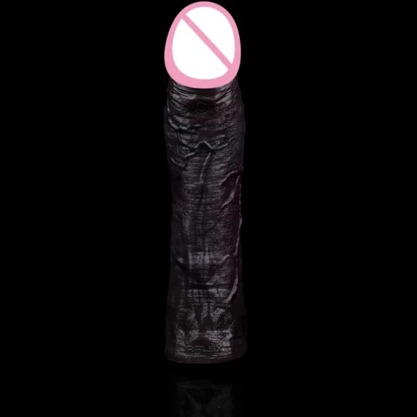 Vibrator Enlarger Sheath for Men Cock Ring Penis Sleeve With 10 Speed Vibration Sex Toy