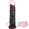 Realistic Dark Dildo 1.5cm Stretching Vibration Thrusting for Women Anal G Spot Stimulate Dildo Vibrator Sex Toy for Women