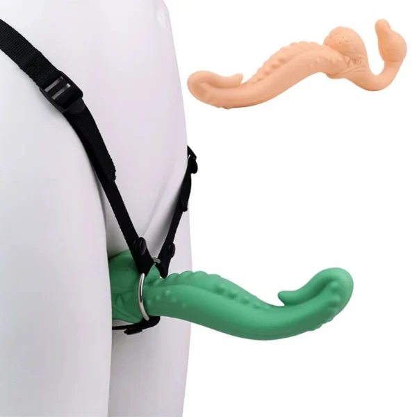 Interactive Double-Ended Fantasy Dildo Adult Sex Toy Available in Four Colors, Ideal for Same-Sex Couples