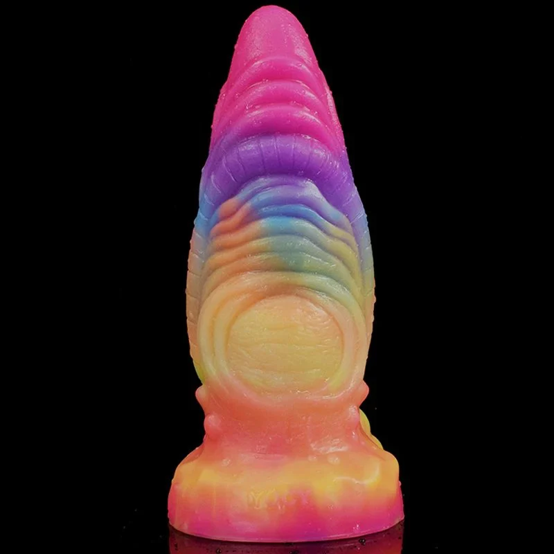 8 Inch Butt Plug Freaky Glowing Luminous Anal Dilator Gorgeous Dildo with Suction Liquid Silicone Adult Sexy Tool