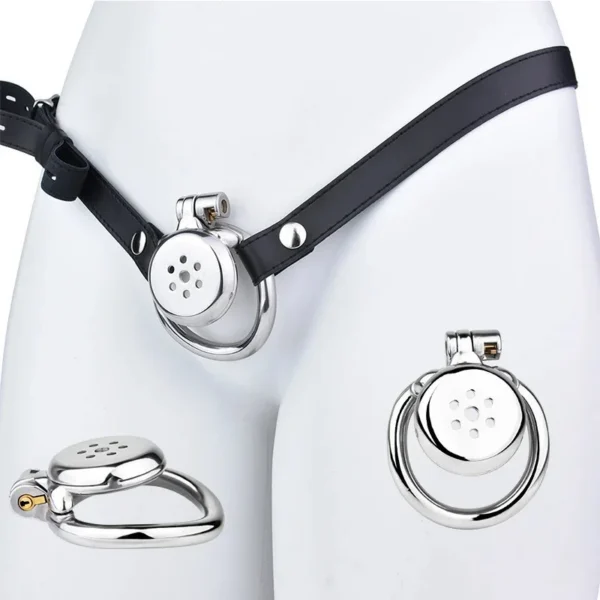 Chastity Cage Belt, Flat Chastity Cage for Men,Metal Male Chastity Device Cock Cage BDSM Bondage Cage Sex Toys for Couples