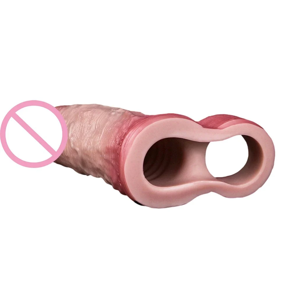 Two sizes to choose from Male Penis Extender Regular Closed-End Dildo SleevMedical Grade Silicone Simulation Dildo