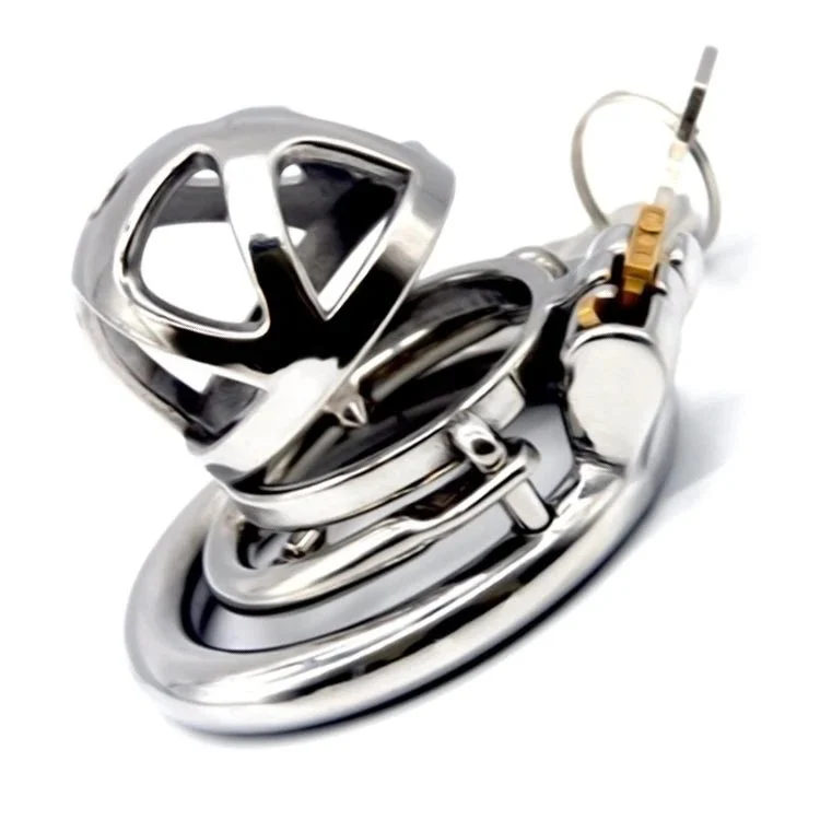4.9cm Chastity Cage Stainless Steel Lock Penis in Cage Chastity Cage with Key Holder Lock Male Chastity Device for Male