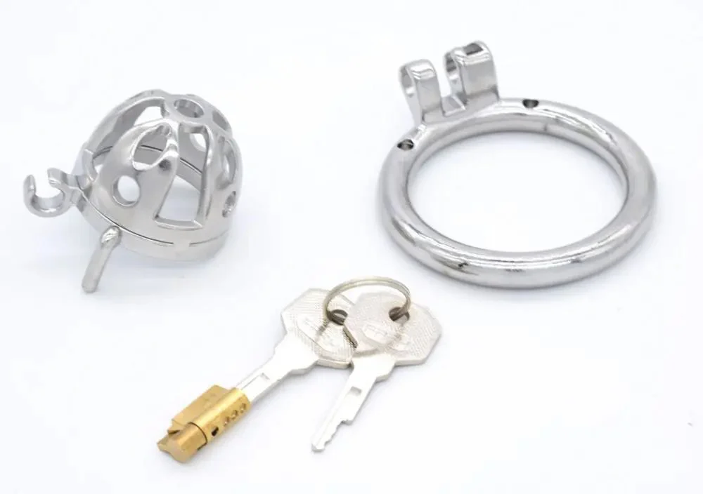 54mm 304 Stainless Steel Short Lock Penis Cock Cage with Keyholder Male Chastity Device Sm Sex Toys for Adult