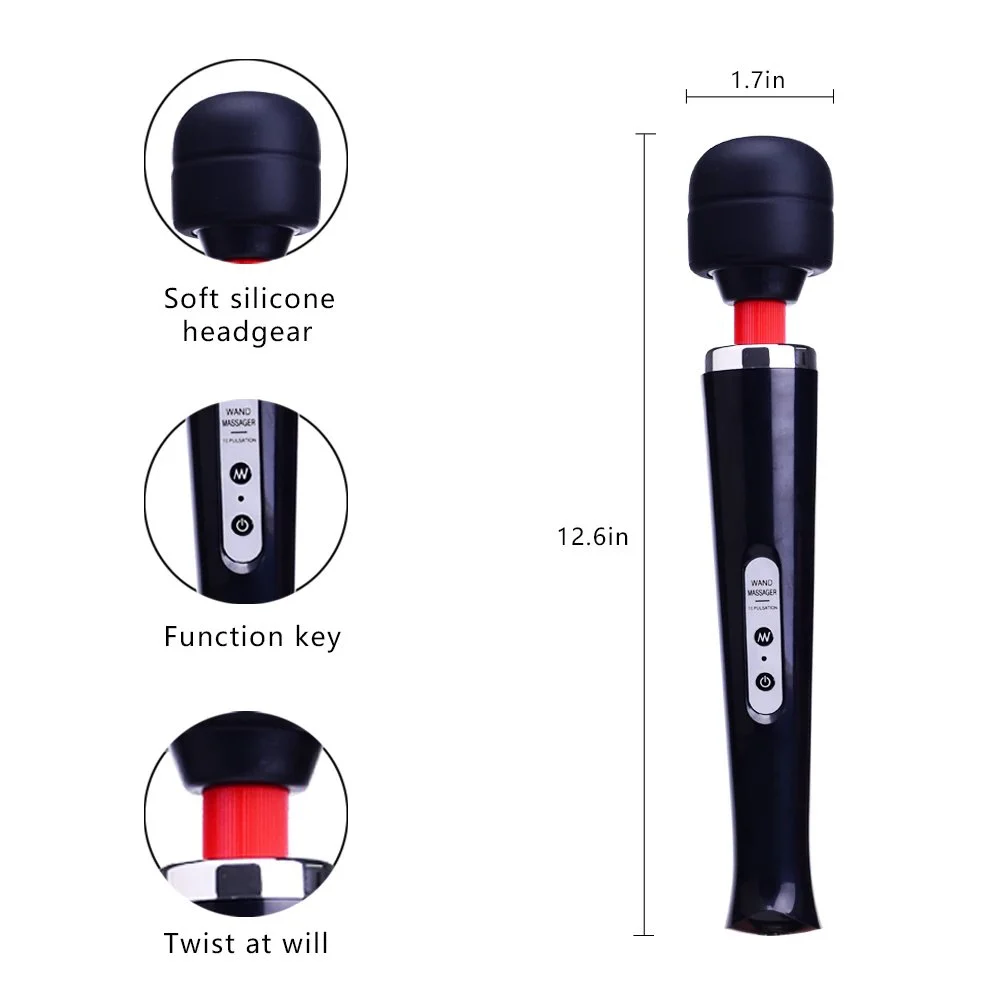 IPx6 Waterproof USB Rechargeable Portable Body Massage Hammer-10-Speed Vibration Flexible Head Low Noise for Women's