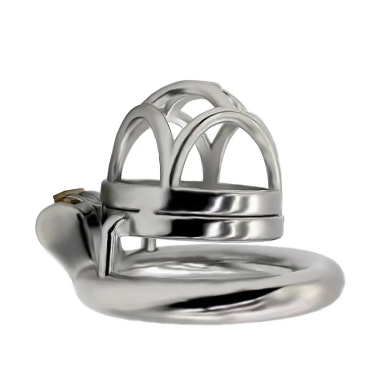 47mm 304 Stainless Steel Short Lock Penis Cage Male Chastity Device with Keyholder for Adult Sm Sex Toys