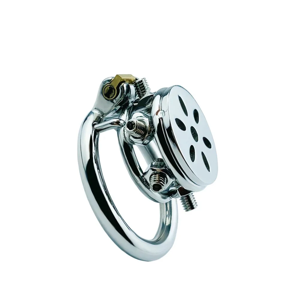 43MM Men Bondage Cock Cage Metal Male Chastity Cage Penis Lock Cock Cage Male Chastity Devices With Locking Plug
