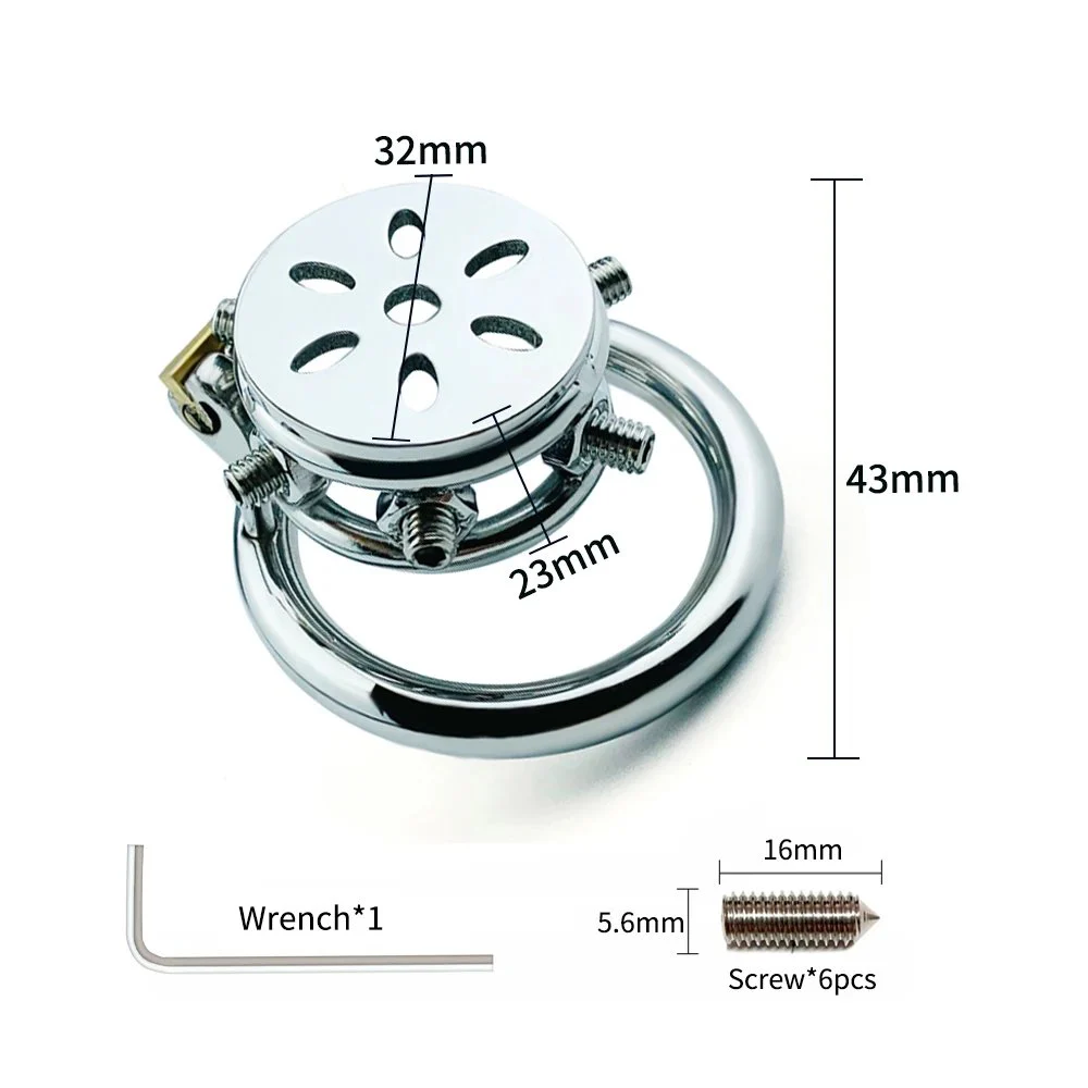 43MM Men Bondage Cock Cage Metal Male Chastity Cage Penis Lock Cock Cage Male Chastity Devices With Locking Plug