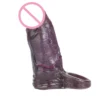 Silicone Penis Sleeve in Brown Three Sizes Available Male Penis Extender Realistic Feel Easy to Wear