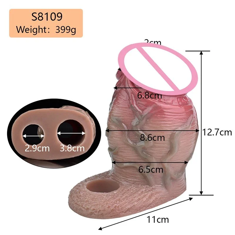 Silicone Dildo Sheath Realistic Penis Sleeve Soft Silicone Sex Toys Stretchable Cock Enlargement Male Masturbator