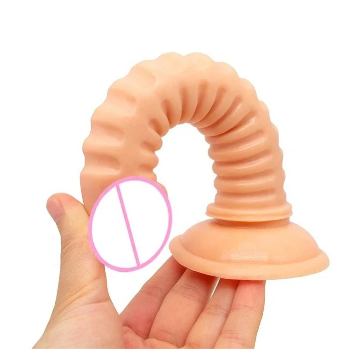 7 Inch Twisted Slim Dildo Vibrator Realistic Gay Masturbation Toy Soft Silicone ABS and PVC Material Sex Products