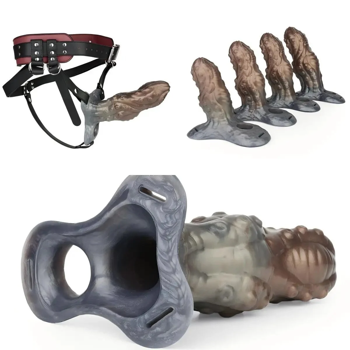 Wearable Strap on Dragon Penis Sleeve,tentacle Penis Sleeve Enlargement for Men,Harness Belt and Silicone Solid Dildo