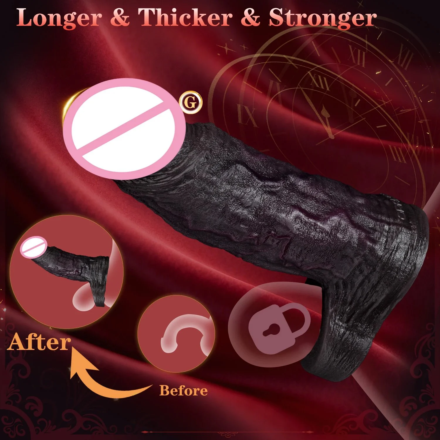 XL Sleeve Ultra-Realistic Silicone Male Penis Extender for Enhanced Sensation Adult Novelty Toy for More Authentic Experience