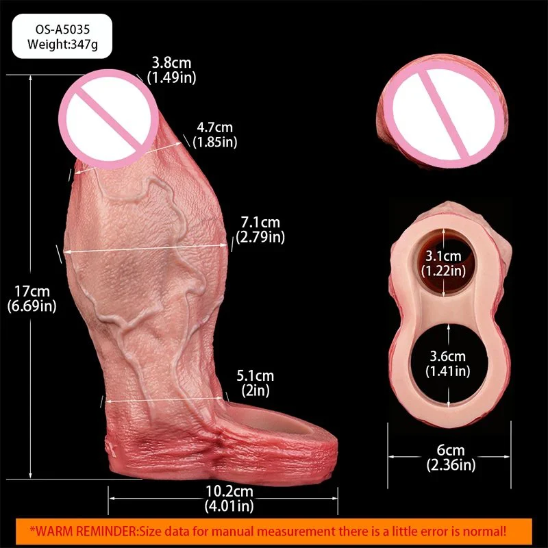 XL Dildo Reusable Penis Sleeve Open-ended Design With Dick Enlarger Silicone Male Masturbator for Men Sex Toys