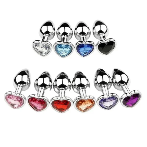 Heart-Shaped Metal Butt Plug Wearable Anal Dilator for Foreplay & Adult Pleasure
