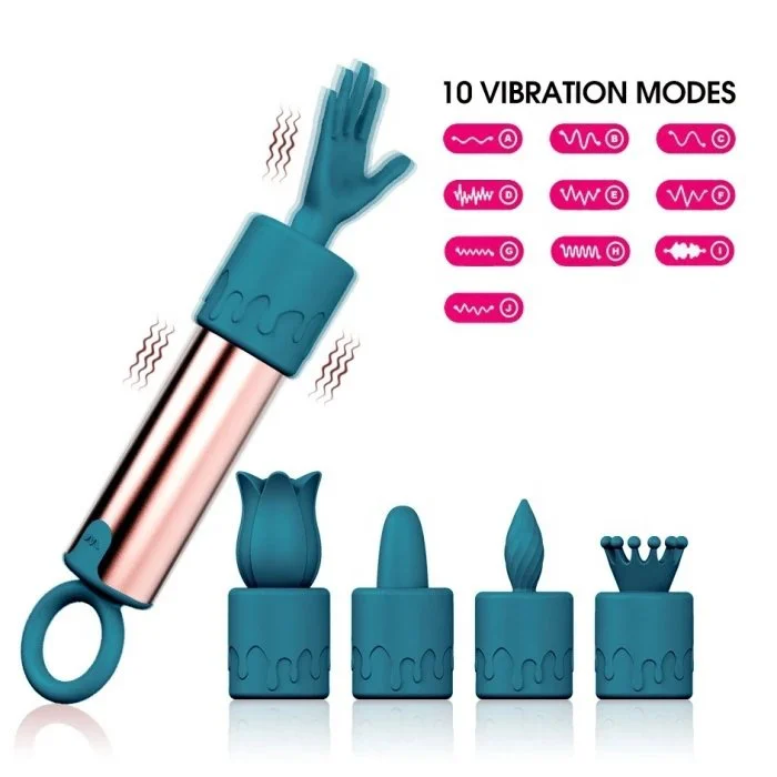 Mini Pocket 10-Mode Electric Lipstick Bullet Vibrator Travel Massage Gift for Women