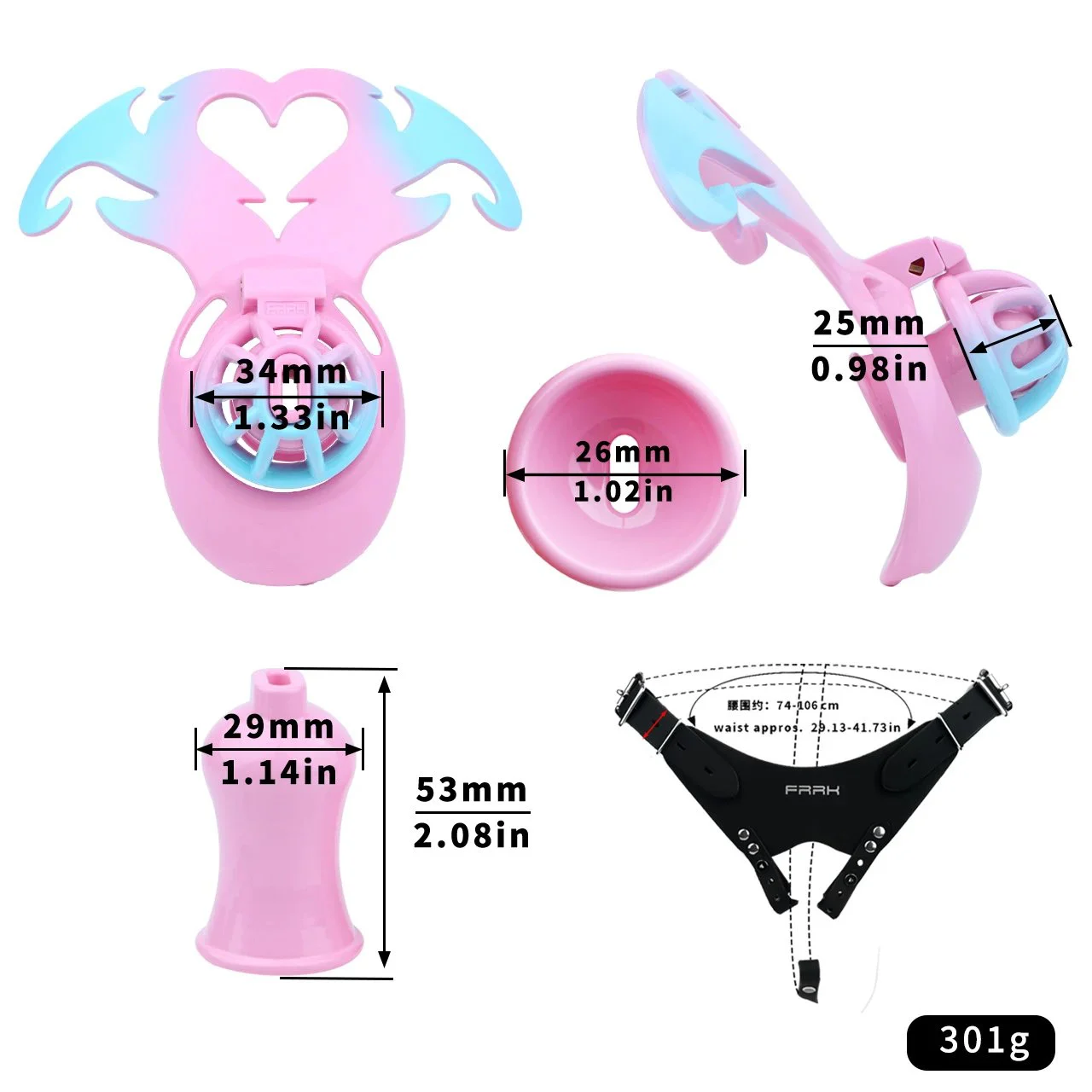 Colorful Sissy ABS Negative Inverted Extended Chastity Device Custom Fit Belt Soft Wear Male Abstinence Training Sextoys