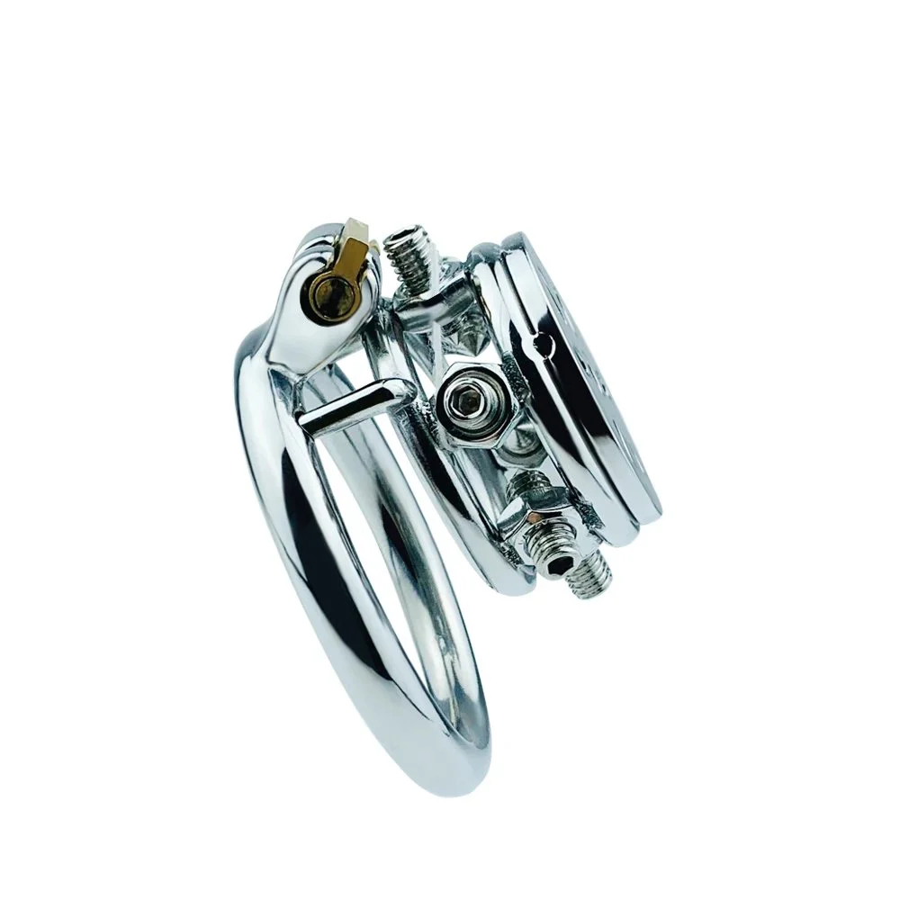 43MM Men Bondage Cock Cage Metal Male Chastity Cage Penis Lock Cock Cage Male Chastity Devices With Locking Plug