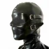 Full Face Adult Rubber Mask with Detachable Cover Eyes and Mouth 100% Waterproof Latex Hood and Back Zipper