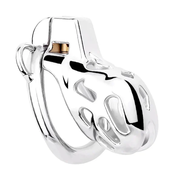 304 Stainless Steel Locking Chastity Cage Male Cock Cage Chastity Device with 4 Active Rings for Men Penis Exercise