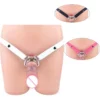 High Quality Inverted Urethral Play Sissy Penis Rings Intimate Product Chastity Cage Device with Dildo Head for Couple