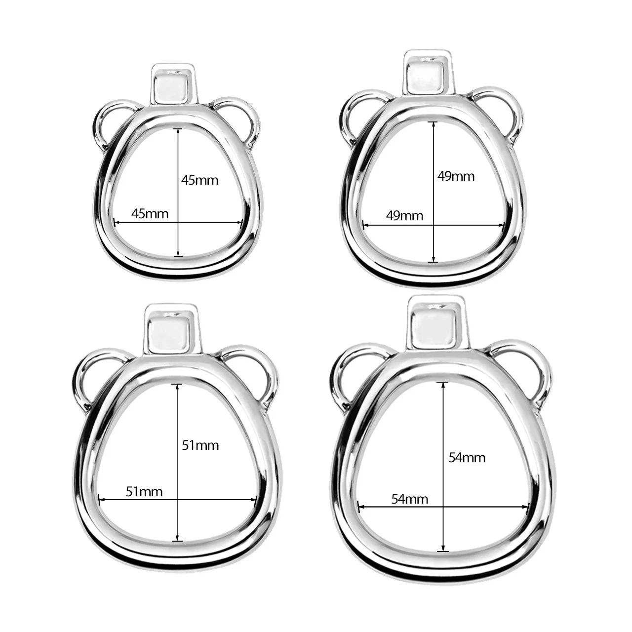 304 Stainless Steel Locking Chastity Cage Male Cock Cage Chastity Device with 4 Active Rings for Men Penis Exercise
