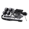 10PCS Set Fluffy Handcuffs Spanking Ass Whip Black Leather Bondage Restraints Kit