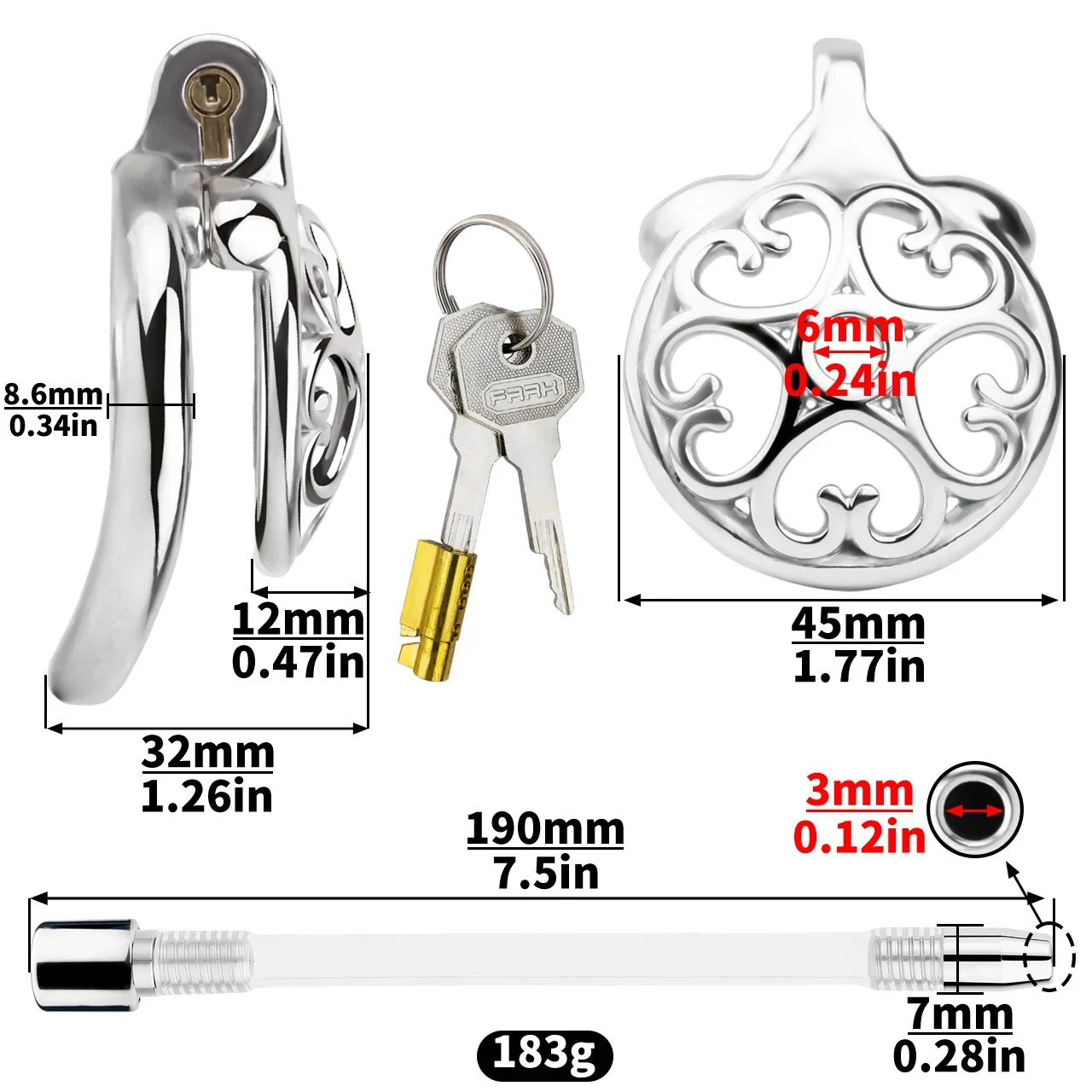 Flat Chastity Cage with Silicone Tube, Small Chastity Cage Chastity Devices Male Penis Cage for Men Sex Toys