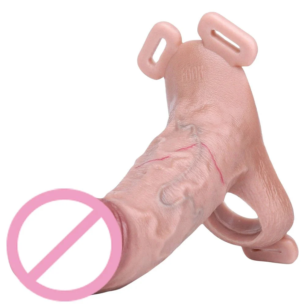Wearable Male Penis Extender Silicone Material Effectively Increase Penis Size Dildo Cover
