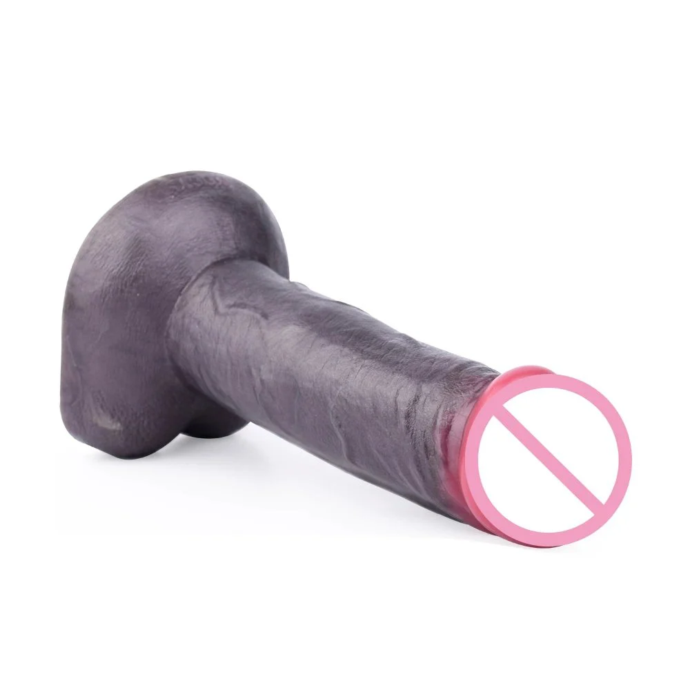 8.07 Inch Huge Lifelike Artificial Sex Toy Skin Color Lifelike Silicone Thick Dildo for Women with Suction Cup