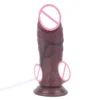 Real Soft Dual-Layer Squirting Black Dildo Realistic Silicone Anal Plug WIth Ejaculation Function for Men Women Masturbator
