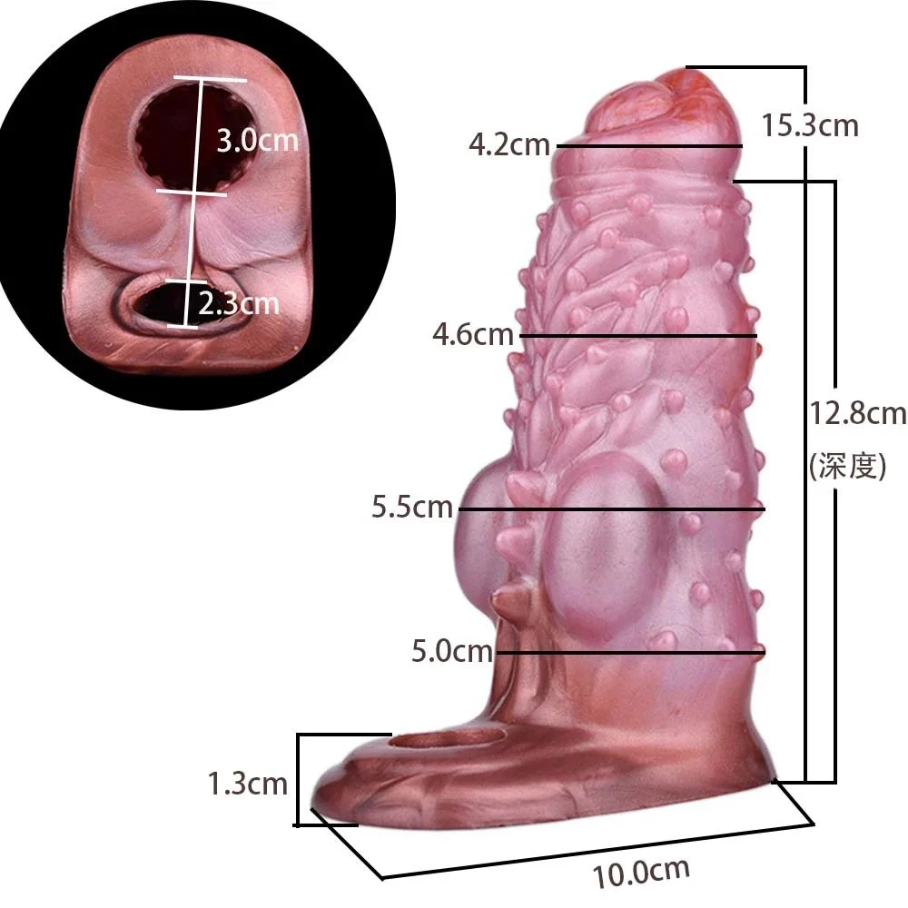 Wolf Teeth Sleeve Animal Penis Sleeve with Convex Textures Silicone Cock Ring Penis Enlarger for Go-Long Stamina Reusable
