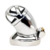 7cm Men Metal Chastity Cage Curved Ring Lock Penis in Cage Stainless Steel Chastity Cage for Man