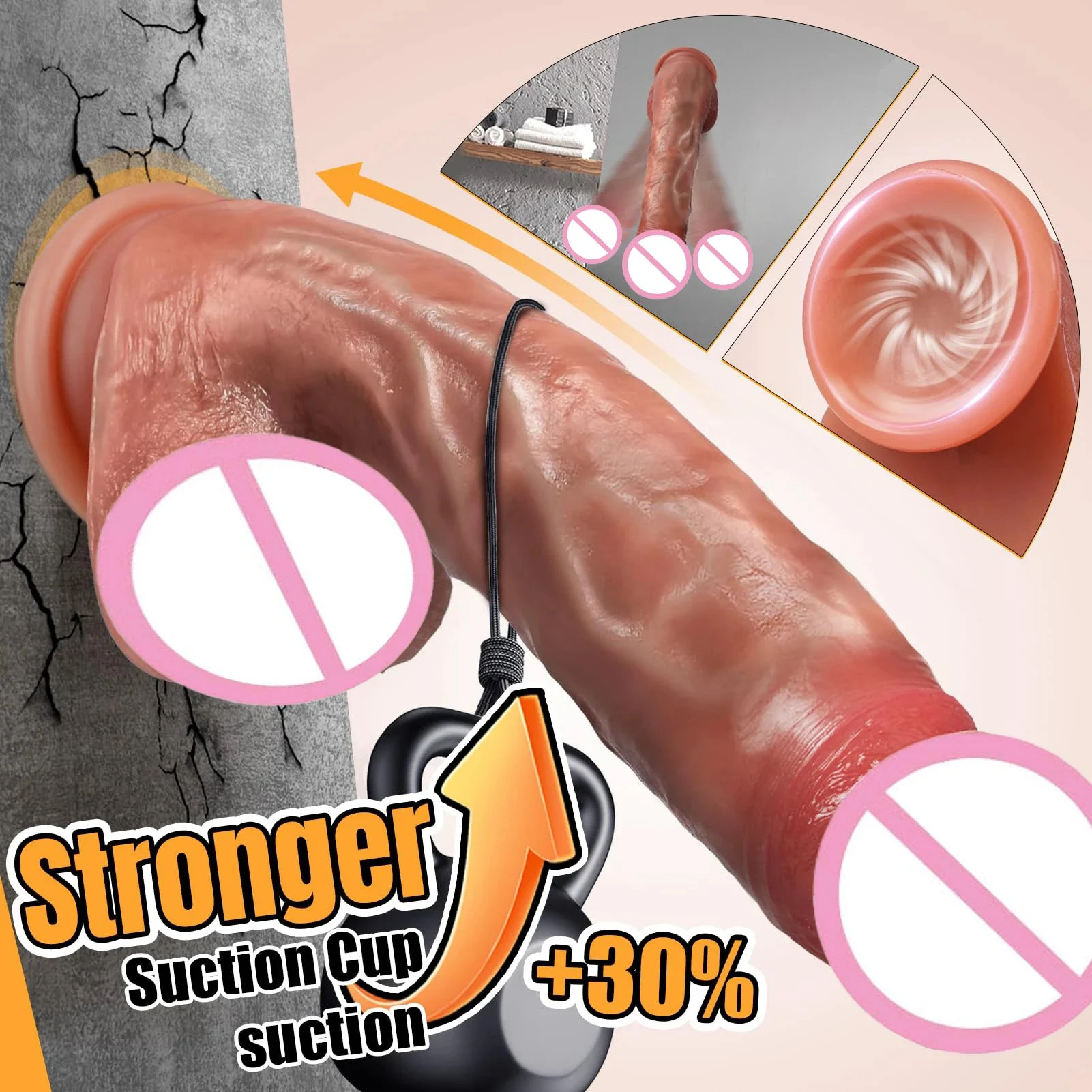 Realistic 8 Inch Thick Firm Flexible Anal Dildo Stronger Suction Cup Big Balls Soft Liquid Silicone Adult Sex Toys for Men