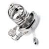 60mm 304 Stainless Steel Cock Cage Penis Cage Curved Ring Chastity Cage Male Chastity Device with Catheter