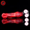 Color Huge Artificial Penis Fire Dragon Color Strap on Dildo Realistic Testicles Dog Knot Dildo Sex
