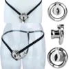 Cylinder Urethral Inverted Chastity Cage Device Metal Bead Anal Plug Dilator Combo Fetish Adult Sex Toys for Male Gay