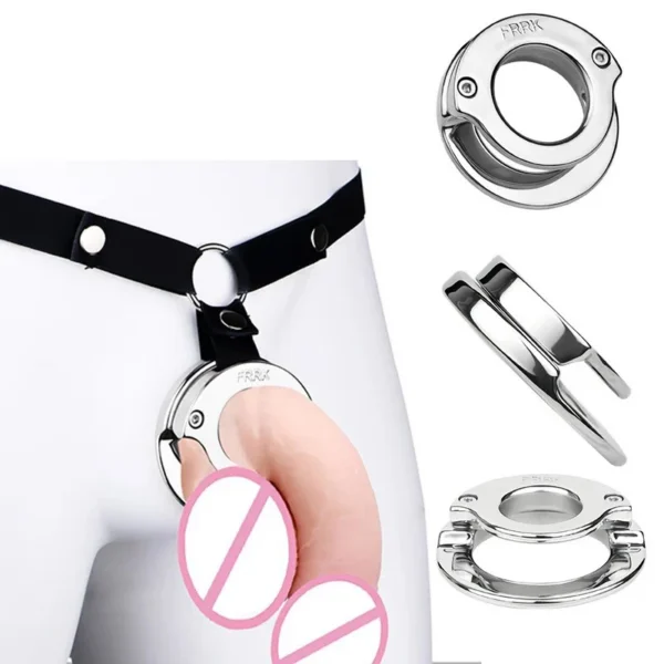 Double Ring Open Cock Cage Lock Training Cock Ring Chastity Cage Male Chastity Belt Exercise Bondage Sex Toy Men