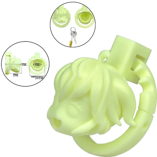 Cartoon Style ABS Resin Male Chastity Cock Cage, Adjustable Snap Rings 40 to 60mm, Cute Design Adult Toy for Men