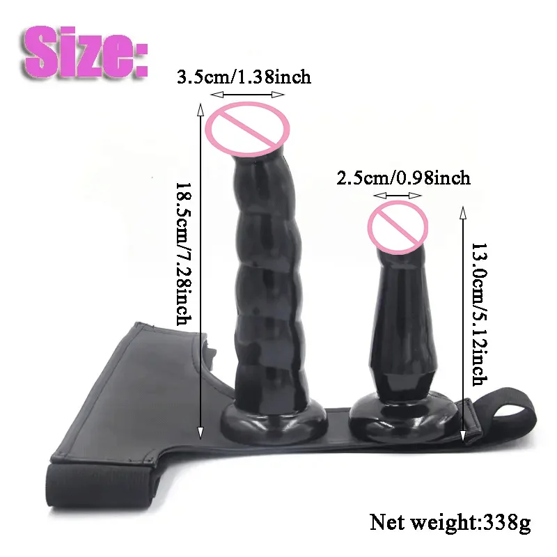 Design Leather Wearable Vibrator for Women Dildo with Belt Penis Strap-On for Lesbian Couples