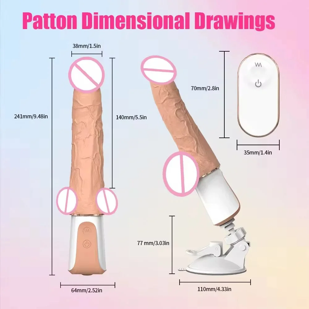 New Arrival Female Vibrator Dildo 9 Frequency 1 Heating Mode Swing Vibration Suction Cup Dildo