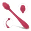 USB Rechargeable 9 Modes Bendable Rose Wand Vibrator Massager Sex Toys Women