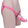 Flat Cages White Dragon Dildo with Pink Chastity Belt Metal Penis Ring Cock Cage Lock Sex Toys for Men Women Pleasure