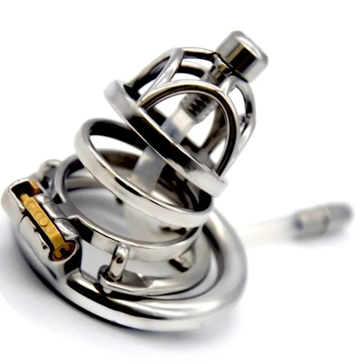 6cm Lock Penis in Cage Cock Cage Chastity Cage with Cock Ring Metal Chastity Device for Male